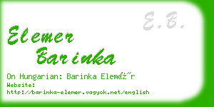 elemer barinka business card